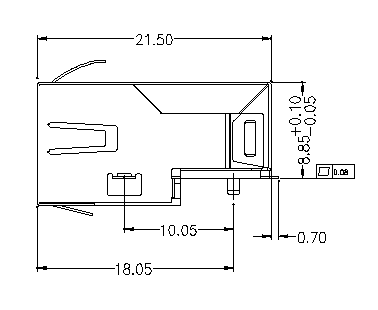 LPJ19911ADNL de magnetische SMD-Schakelaar van het Hefboom10/100mbps ultra Lage Profiel Rj45