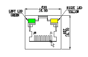 LPJD4012BENL, Verticale RJ45 Jack, 1CT: 1CT, 8P8C 10/100Mbps, Schild LEIDEN GY