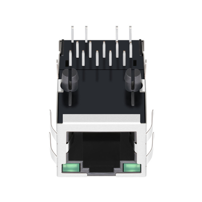 Leiden van 0875-1G1T-D8 Magnetics Jack RJ45 1000BASE-T 1X1 Tab Up G/G