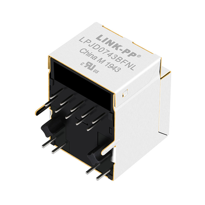 HFJV1-1G41-L11RL 1000 basis-T RJ45 Verticaal Jack With Magnetics LPJD0743BFNL