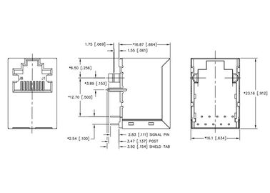 JXD3-0003NL gelijkwaardige Ethernet-Schakelaarsext. TEMPERATUREN Verticale RJ45 MAG