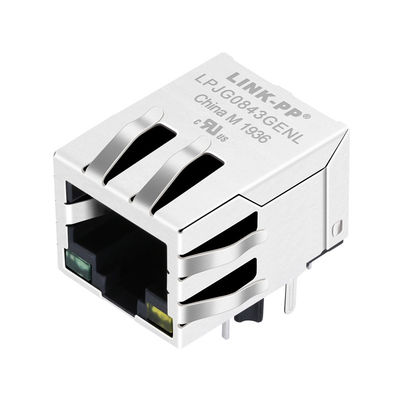 HFJ11-1G41E-L12RL 1x1 Tab-Down Gigabit RJ45-connector met kort lichaam