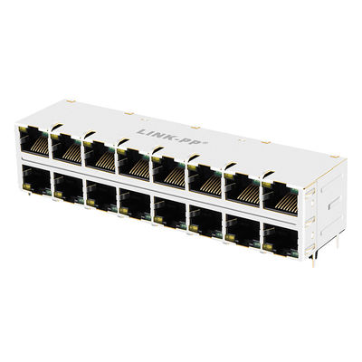 2 X 8 de Haven Gestapelde RJ45-Kaart van HUBpc die met EMI Vinger 0810-2H8R-28 wordt beschermd