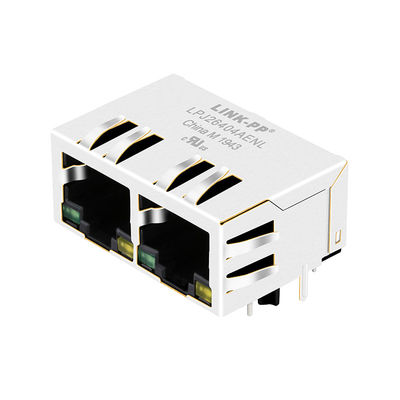 Haven 8 Pin Led Connector Multi Port Magnetische Rj45 Jack LPJ26404AENL van JXD0-2005NL 1x2