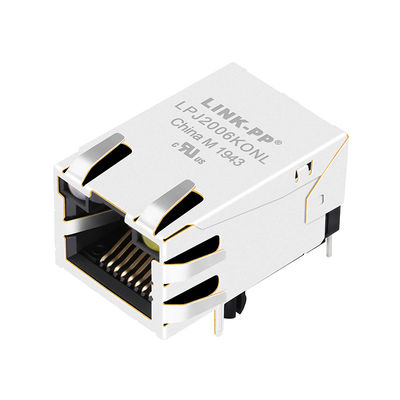 JP006821UNL 100 basis-TX Snelle Ethernet 1x1 lusje-omhoog met LEDs 8 speld RJ45