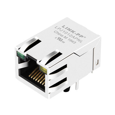 PCB die Magnetische RJ45 Jack Female w/LEDs J1012F21RNL, LPJ1012APNL opzetten