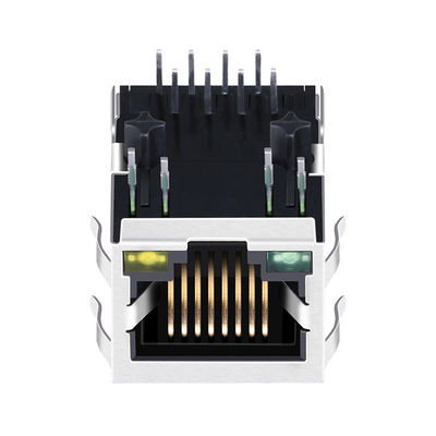 J0035D21BNL 10/100 basis-T Tab Down Green/Gele Geleide 1x1-Haven Magnetische Rj45 Modulaire Hefbomen