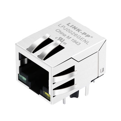 Magnetisch RJ45 Jack 8P8C het Schildw/led 1:1 RoHS van LPJ0026GENL 10/100M AutoMDIX