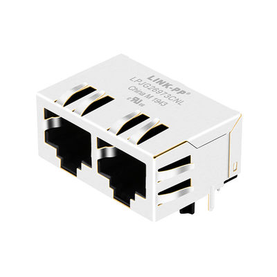 Multi-havenrj45 HFJ12-1G16ERL Dubbele lusje-Tab-Down 1000Base-t Schakelaar Wo/LED