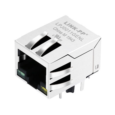 7499011216A Tab Down Green/de Gele van de de Haven8p8c Modulaire Schakelaar RJ45 van Leds Enige Hefbomen LPJ0011-8GENL