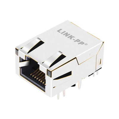 2250548-1 1000 basis-T Tab Up Single Port RJ45 Modulair Jack With Yellow/Groen/Geleid Oranje
