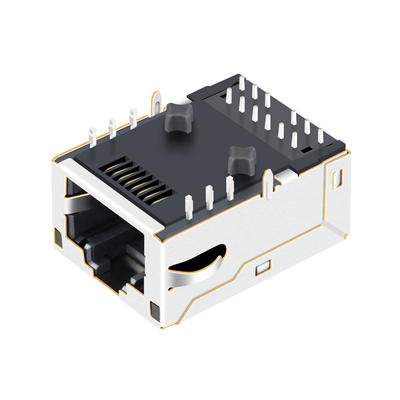 L8BE-1G1T-91A magnetische RJ45 Jack 100 Geleid de Haven Groen van basis-T Tab Up 1X1 Beschermd met EMI Finger