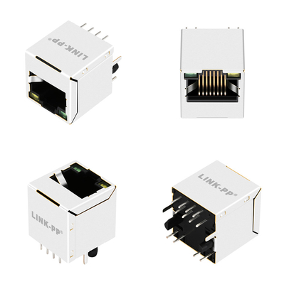 de Haven Verticale Rj45 Magnetische Jack V8BR-1AX1-JK van 10G basis-T 1X1