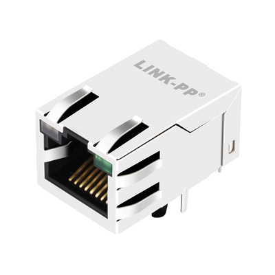JXT7-1139NL 10G basis-T Tab Up 1 Haven Rj45 Jack Connector Right Angle Shielded met YG/G Leds