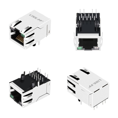 10G basis-T Tab Up Single Port Magnetic RJ45 Jack 8 Kern JXT7-1131NL