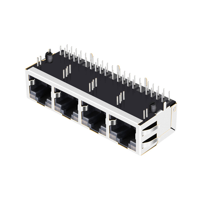 JT6-1480NL 10G basis-T beschermde 1x4-Havenlusje OP Rj45-de Schakelaar Rechte hoek van PCB met Leds