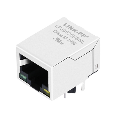 HFJ11-S026E-S1LS12 10/100 de Groene/Gele Geleide 1x1 Haven RJ45 Ethernet Magjack van basis-T