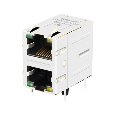 De Haven Cat6 RJ45 Magnetische Jack 100/1000 van JXD9-1002NL 2x1 Groene/Gele leiden basis-T