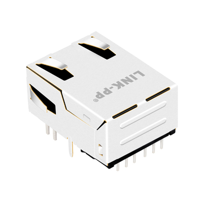 2250337-1 10G basis-T 1 Haven Tab Down Low Profile RJ45 Jack With GY/G Leds