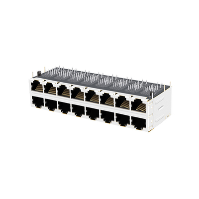 De Zijingang basis-T van JT5-2870NL 2x8 RJ45 Jack Connectors Active Tab Down 10G