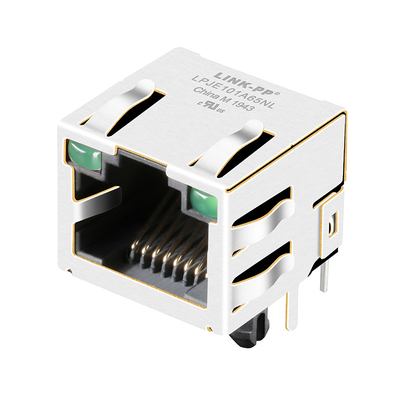 90° hoekrj45 Modulaire Jack Active Ethernet VERBINDING pp LPJE101A65NL Tab Up