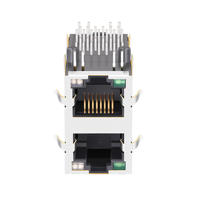 De Havenschakelaar RJ45 MagJack 13p8c 100/1000 basis-T van 0845-2R1T-E4 2x1 met G/YG LEDs