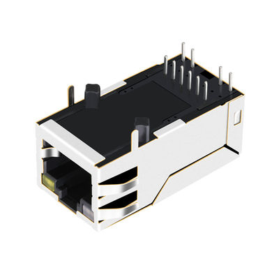 0875-1X1T-P2 6 Pin Rj 45 de Enige Haven 10/100base-t Geleid Tab Up OG/Y van Magjack