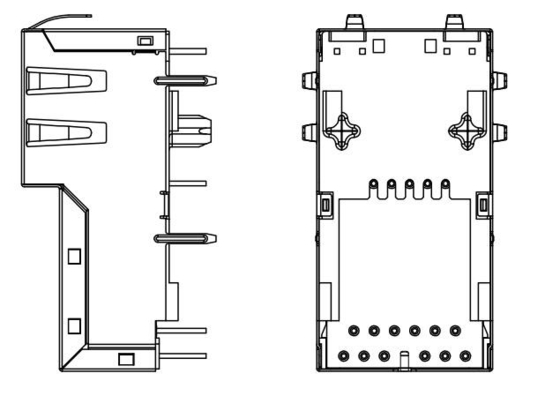 De Schakelaarpoe van J1V-U2100NL 1000base-t VERTICALE RJ45 Ethernet HOOGSTE Geleide INGANG Y/GG