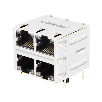 De Haven 1000base-t RJ45 MagJack Schakelaar van JT5-2270NL 2X2 met LICHTE PIJPEN