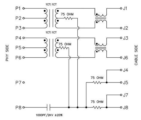 Geleid GEEN van de de Haven VERTICALE RJ45 Hefboom 8PIN van JXD2 0Z14NL 100base-t Enige